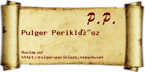 Pulger Periklész névjegykártya